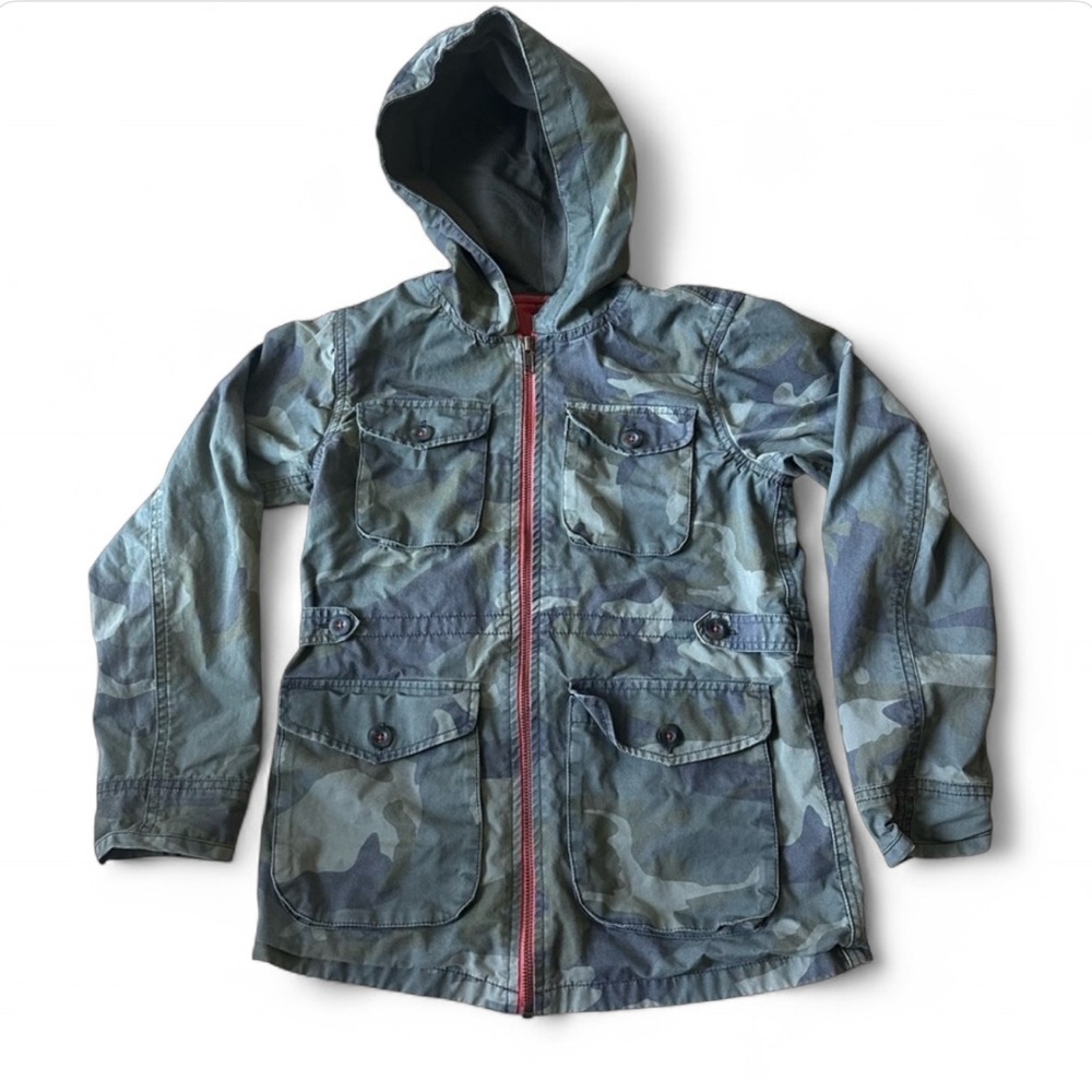 Peek Girls olive Green Camo Hooded Jacket XL 10 discounted shipping